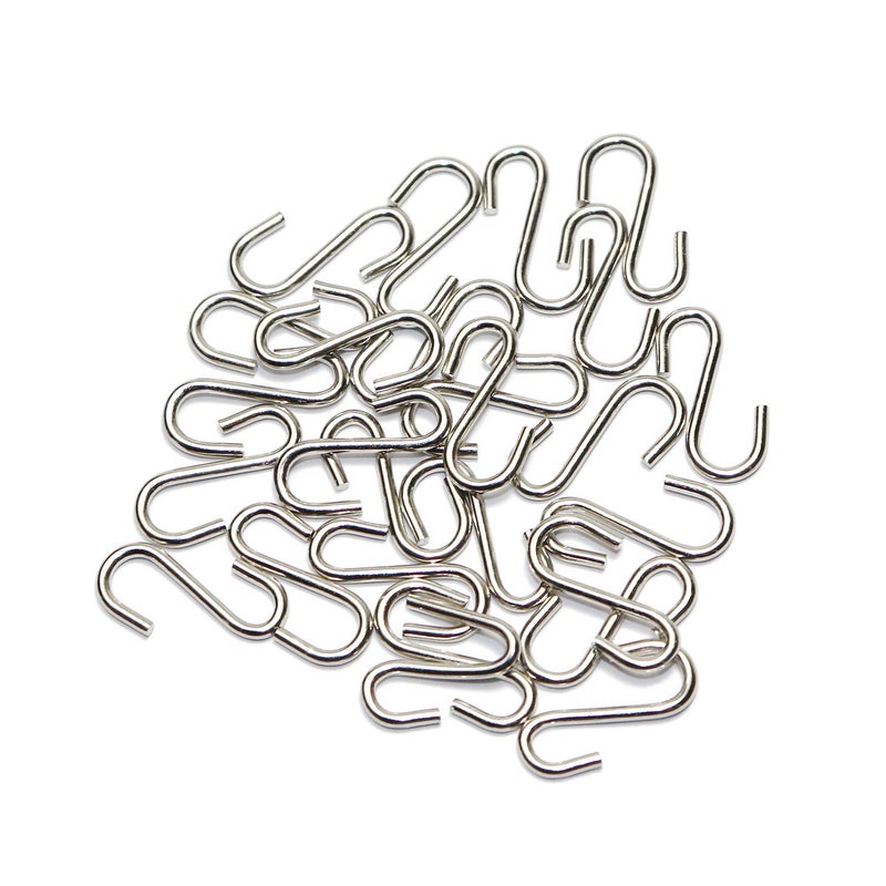 Millennial Essentials Mini S Hooks Connectors S Shaped Wire Hook Hangers 100pcs Hanging Hooks for DIY Crafts, Hanging Jewelry, Key Chain, Tags, Fishing Lure, Net Equipment (0.59 Inch) - Image 5